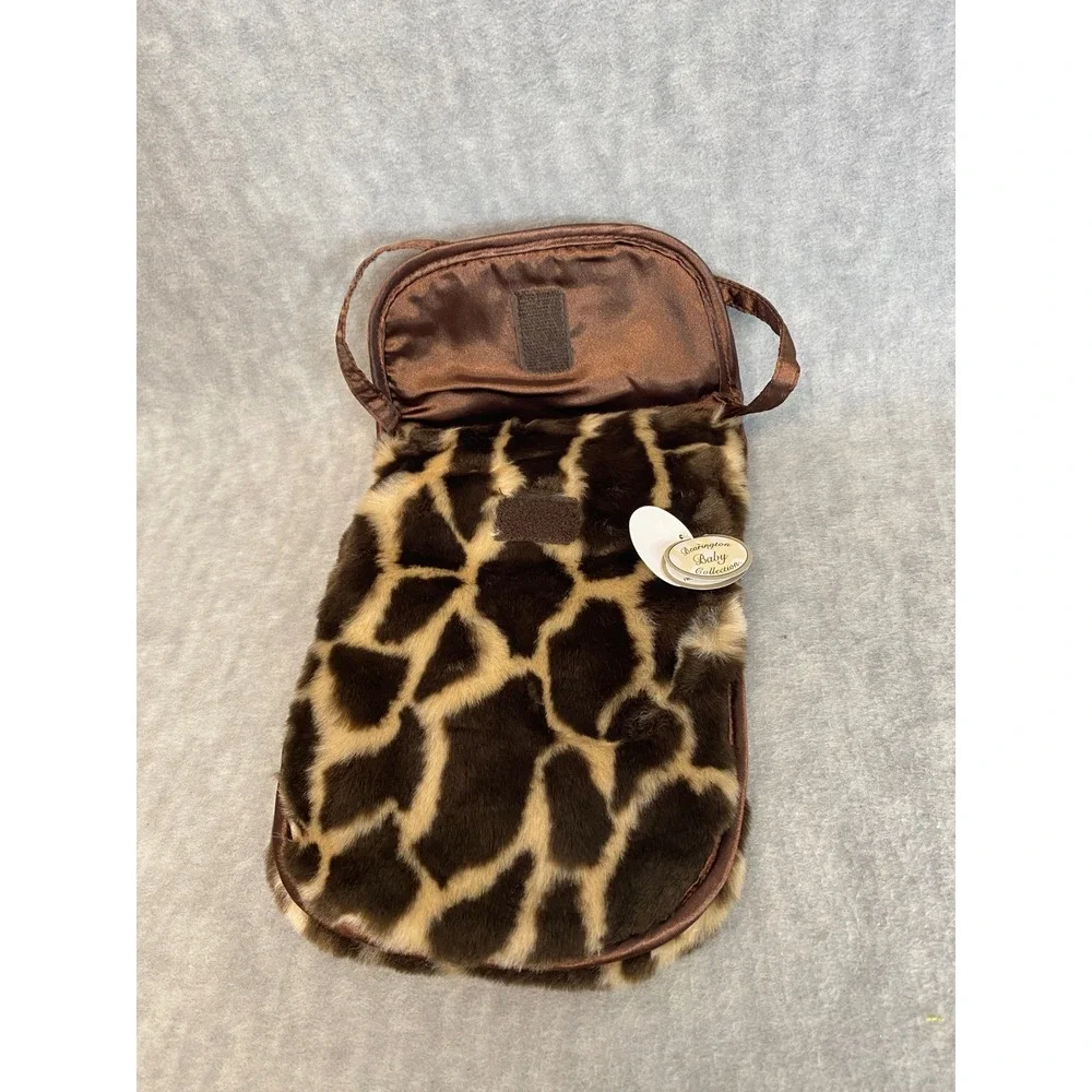 Bearington Baby Collection Giraffe Faux Fur Diaper Wipe Holder Bag‎